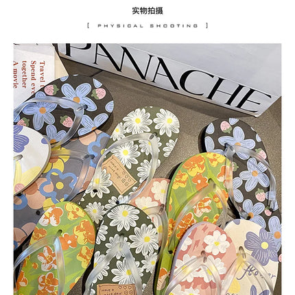 Flip Flops Trendy Summer Outerwear Fashionable Clip On Beach Slippers Anti Slip Couple'S Splint Slippers Leisure Convenience