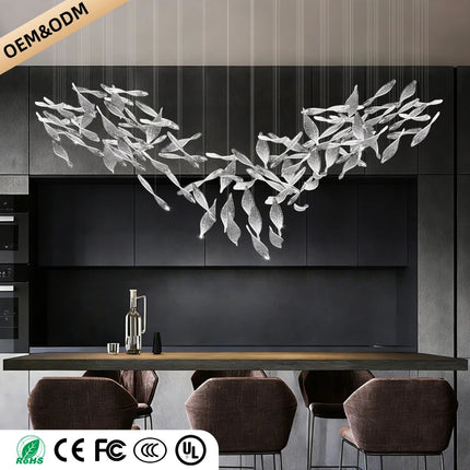Pendant Lamps Above the Table Dining Room Ceiling Hanging Lights Kitchen Island Glass Pendant Light Restaurant Bar Chandelier