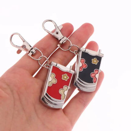 1 Piece Fashion Retro Cute Backpack Pendant Flip Phone Keychain Watch Hanging Watch Creative Gift