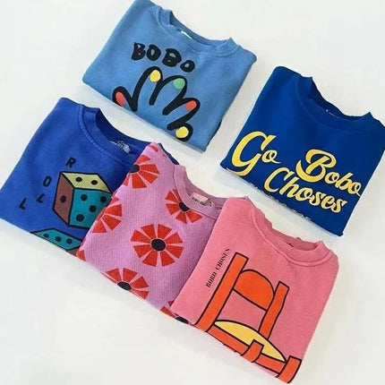 2025 Autumn/winter Boys Sweatshirt Fashion Cartoon Baby Girls Hoodie Pullover Fleece Lining Children's Top Korea Kids Clothes
