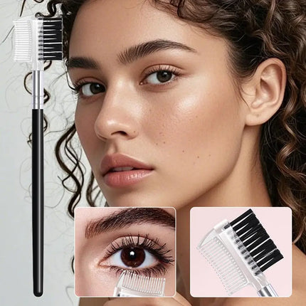 Dual-Headed Eyebrow Comb Makeup Brush Beauty Tool Professional Lash & Brow Comb, Dual-Sided Brush Creates Groomed Lashes & Brows