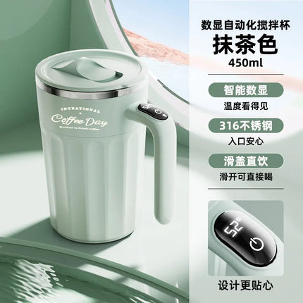 400ML Automatic Stirring Cup Rechargeable Coffee Electric Mixer 316 Stainless Steel Rotating Mug Milk Magnetic Mixing Cup   USB