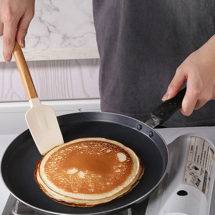 Silicone Scraper Scraper, Home Baking Wooden Handle Scraper, Cake Scraper, Cream Small Spatula Set