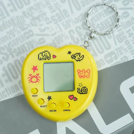 Mini Tamagotchi Game Console Keychain, Multilingual Electronic Pet Toy， Pixel Game Boy Pendant for Kids