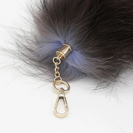 40cm Large Fox Tail Keychain Soft Fluffy Fur Pom Pom Key Chain for Women Handbag Pendant Fashion Plush Animal Tail Keyring
