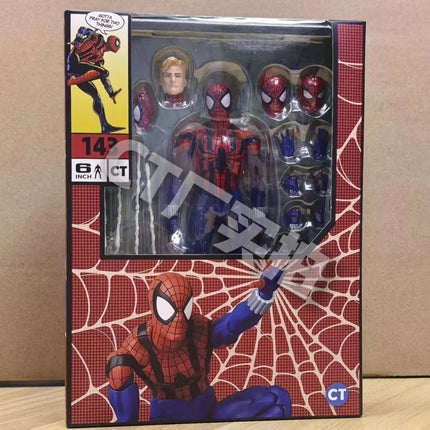 Genuine CT Toys Ben Reilly Spiderman Mafex 143 Figure Comic Ver Scarlet Spider Action Figure Spider-Man Customized Toy Xmas Gift