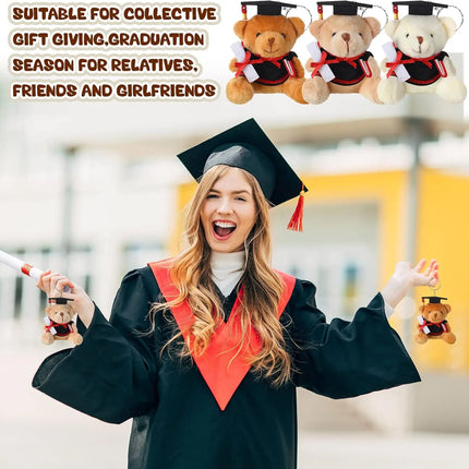 Graduation Bear Plush Gift Bulk 2026 Bear Stuffed Animal with Cards Graduation Cap Class of 2026 Presents for Kindergarten Eleme