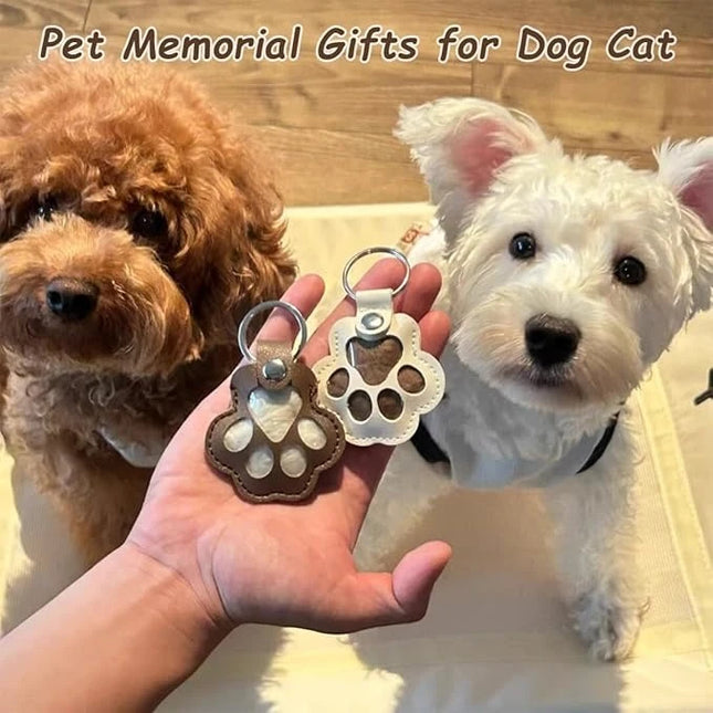 Dog Hair Collector Leather Keychain Pet Fur Storage Pendant Charm Memorial Keepsake Gift for Dogs Cats Lovely Portable Pet Tag