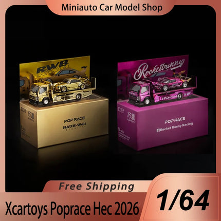 New In Stock Xcartoys Poprace 1:64 Pandem Fuso-300 Rwb 930 Pandem Elise Alloy Miniature Diecast Model Truck Model Hec Toys Gift