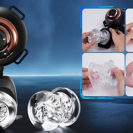 Wearable Automatic Male Masturbator with Removable Belts LCD Adjustable Males Adults Sex Toys Penis Masturbation Stroker for Men