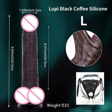 Wearable Strap on Realistic Dildos for Women Masturbators Products Skin Sliding penis Suction Cup Hands-Free G Spot Sex Toys 18