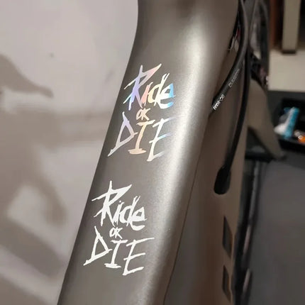 3pcs 5.6 X 8cm Bike Frame Stickers Ride or Die Top Tube Decals for MTB Bicycle Decorative Frame Bike Auto Motorcycle Accessories