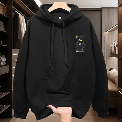 2026 New Design Men's Hooded Sport Shirt - Spring-Autumn Casual Fashionable Loose Fit Cool Couple's Top