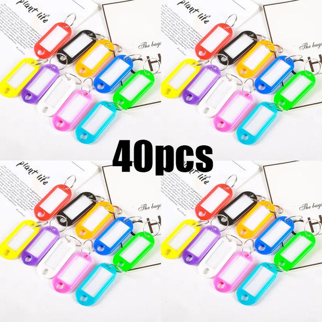 10/30/60pcs Colorful Plastic Tags Hotel Number Classification Card Key Tags Label Name Luggage Tag ID Name Tags With Split Ring