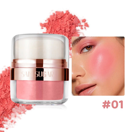 SAM SUGAR 6 color Air Cushion Blush  silky smooth matte eye shadow with an Easy to use Puff for Mushroom Head Loose Powder