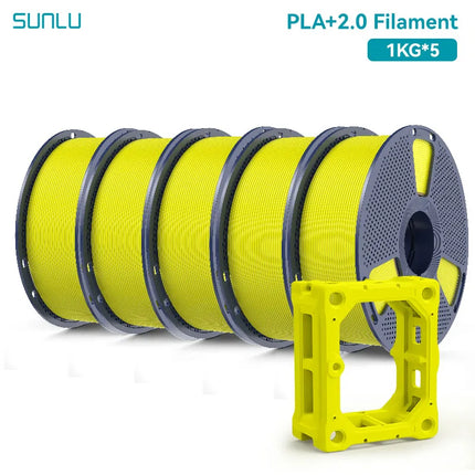 SUNLU 5KG PLA Plus 2.0 3D Printer Filament 1.75mm 1000g Spool (2.2lbs) Neatly Arranged No Knot Filament Fit Most FDM Printer