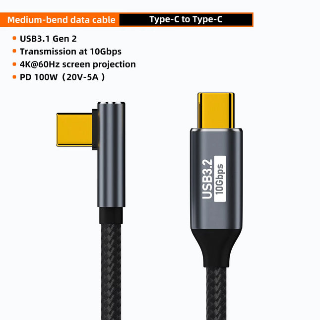 5A 100W USB C 3 Gen2 10Gbps Cable Type C to C 4k 60Hz Video Cable QC4.0 3.0 Fast Charging Cable For MacBook Pro Samsung Xiaomi