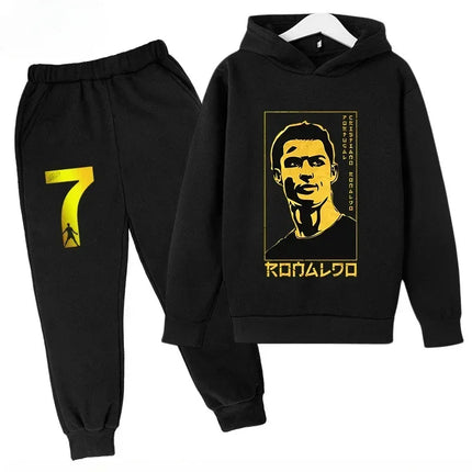 Spring Autumn Cr7 Ronaldo 3-12Y Children's Set Hoodie+Pants Suit 2-piece Set Boys Girls Casual Kids Tracksuits