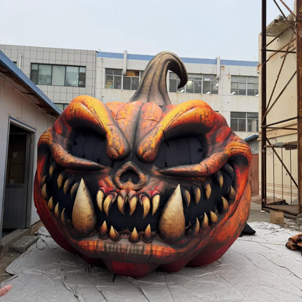 Giant Inflatable Pumpkin with Scary Face W White LED Light Ooutdoor Halloween Decoration Props Event Advertising