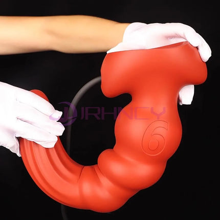 Super 12cm Huge Inflatable Anal Plug Silicone Big Butt Plug Sex Toys BDSM Women Men Inflatable  Anal Dilation Dildo Masturbation