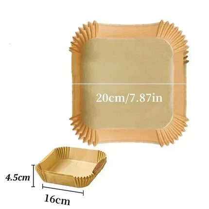 Large Air Fryer Disposable Paper Liner Square 23cm Non-stick Airfryer Parchment Baking Paper for Cooking Steaming Basket