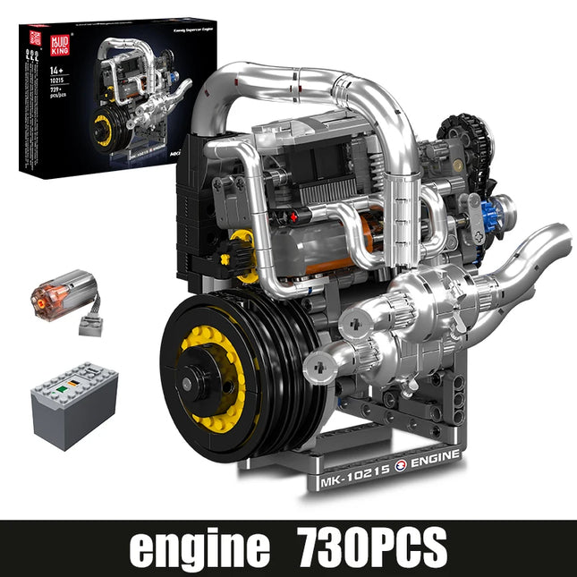 Mould King 10215 The Supercar Engine Building Block Assembly Sport Car Engine Brick Set Technical Car Toys Kids Christmas Gift