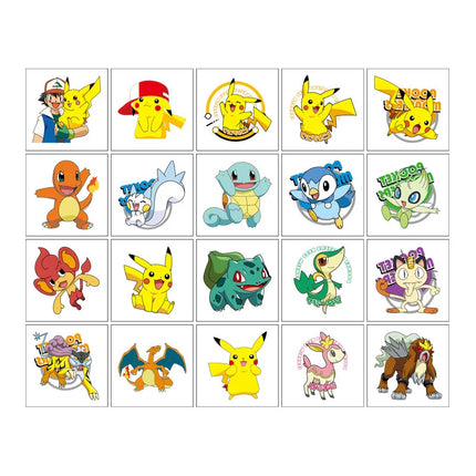 20pcs/set Pokemon Tattoo Stickers Anime Figure Pikachu Charizard Periphery Temporary Stickers Toys Partys Gifts Supplies