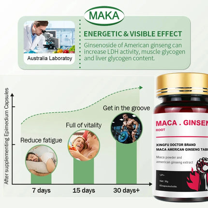 Male Enhancing Supplement with Black Maca, Stamina & Energy, Men's Muscle Enlargement