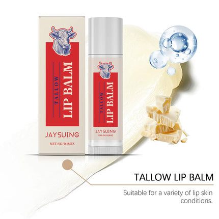 Tallow Lip Balm Ultra Nourishing Non-Greasy Softening Fade Lip Lines Remove Dark Anti-Cracking Moisturizing Lip Care