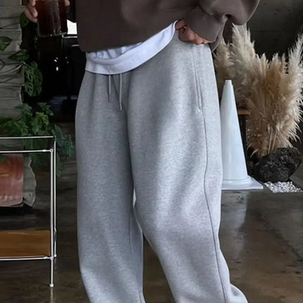 2026 American Heavyweight Sports Sweatpants for Men in The Summer of 2025, New Straight-leg Casual Wide-leg Long Pants