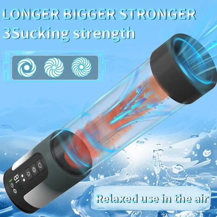 Realistic Sleeve Male Masturbator Electric Vacuum Pump With Wireless Remote Control And Smart Mode/lcd Screen