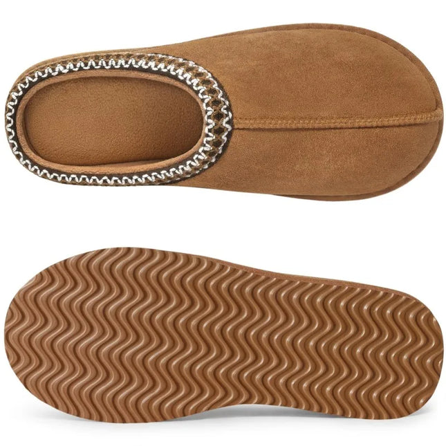 Eyriphy Size 36-37 to 48-49 Women's New Genuine Suede Slippers Winter Slip On Memory Foam Furry Shoes Comfortable Home Slippers