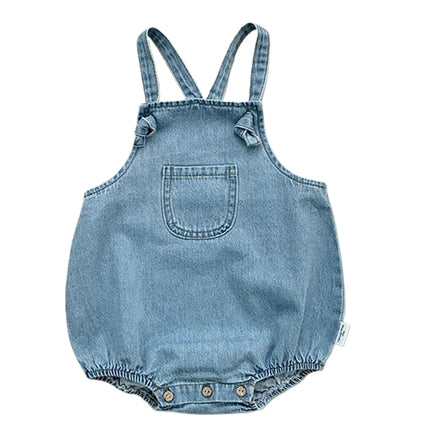 2025 New Baby Boy Girl Romper Cowboy Sleeveless Jumpsuit Toddler Baby Boy Girl Romper Solid Color Boy Casual Costume Baby Romper