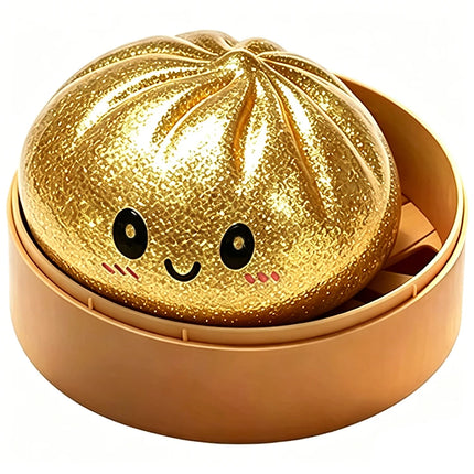 Realistic Colorful Dumpling Squishies with Bamboo Steamer, Ultra Soft and Quick Rebound, Stress Relief Toy, Venting Device