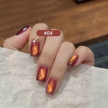 MIANEL 10ML Fiery Sunset Glass Beads Cat Eye Gel Nail Polish Winter Hot style Cat Magnetic Gel Nail Salon Black Nails 1-10pcs