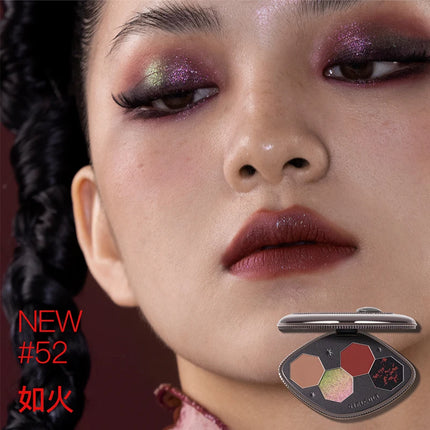 Girlcult compendium Eyeshadow 4 Color Chameleon Smoke Shimmer Glitter Eyeshadow Highly Pigmented Eye Palette Natural Colors