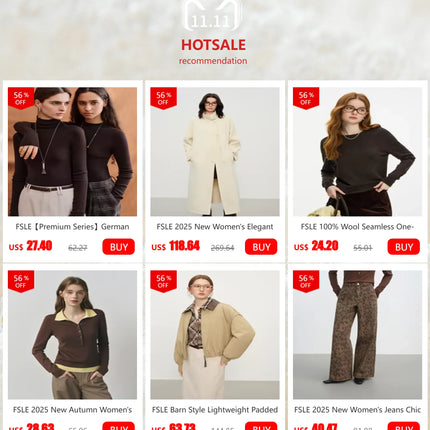 FSLE 100% Wool Seamless One-piece Knit Shirt Sweater For Women Autumn Winter New Design Wool Crew Neck Versatile Casual Sweater