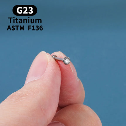 10PCS ASTM F136 G23 Titanium Piercing Labret Lip Ring Stud Earring CZ Ear Tragus Cartilage Helix Daith Pierc Jewelry 16/18/20g