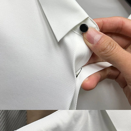 High End Brand New Summer Solid Color Silk Cotton High-quality Short Sleeved Polo Men's Fashionable Business Seamless Casual Top