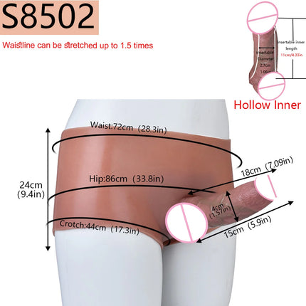 SXXY Huge Realistic Hollow Dildo Pants Silicone High Waist Penis Sleeve Panties For Men Dick Extend Strap On Condom For Couples