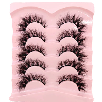 New 5 pairs natural fluffy 3D mink false eyelashes fake lashes makeup kit Mink Lashes extension eye lashes short eyelashes