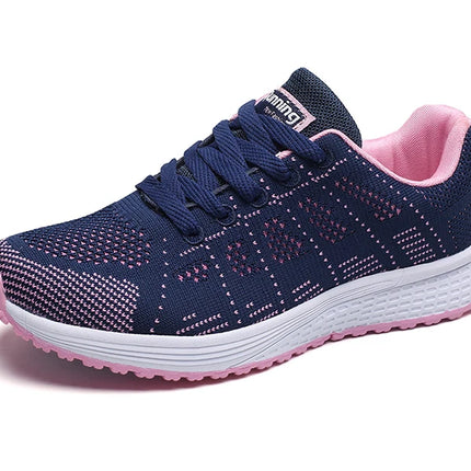 Women's Sneaker 2025 New Fashion Breathable Trainers Comfortable Sneakers Mesh Fabric Lace Up Women's Tennis Shoes For Women