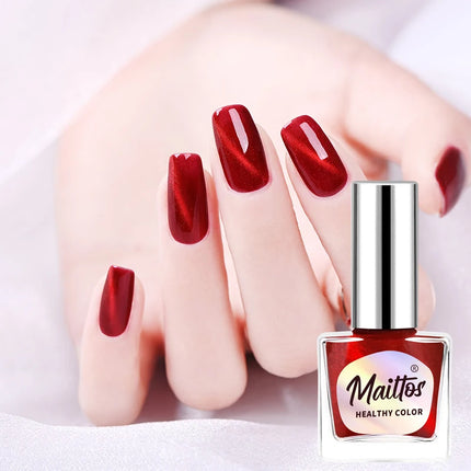 WA510 Lucky- 12ml No-bake Cat's Eye Water-based Nail Polish, Oderless, With a magnet, dry quickly No need UV lamp, easy to tear