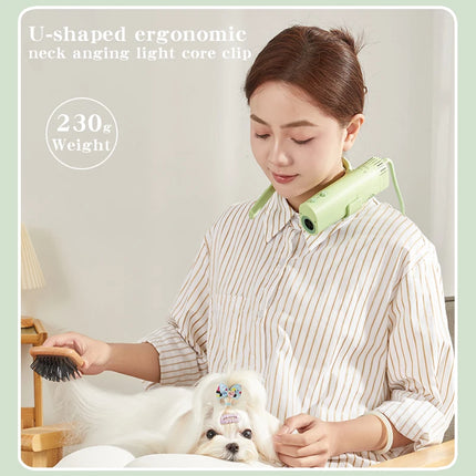 High-Power Silent Pet Hair Dryer with Beauty Bristles Quick Blow Portable Dog Grooming Tool Universal with Hanging Neck Desi