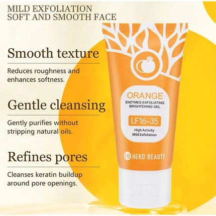 Orange Enzyme Exfoliating Gel Gentle Clean Pore Exfoliator Mild Remove Dead Skin Smooth Texture Hydrate Brighten Vitamin C Cream