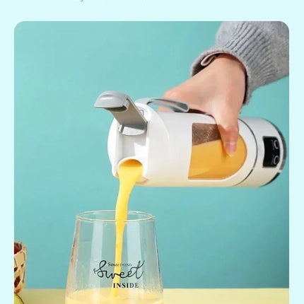 Portable Cordless USB Rechargeable Electric Juicer Cup Blender with Digital Display for Fruit Milkshake Making Home Outdoor Use