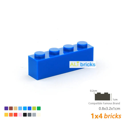 60PCS Bulk Building Blocks Thick Figures Bricks 1x4 Dots Educational Creative Size Compatible With Brand Toys for Children 3010
