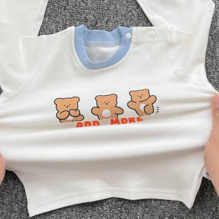 Newborn Kid Girl Underwear Clothes Set Pure Cotton Baby Boy Long Sleeves Outfit Cute Toddler Infant Clothing Two Piece Sleepwear