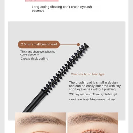 Silk Fiber Matte Mascara Makeup Ultra-Fine Brush Lengthens Eyelashes Waterproof Fast Dry Brown Black Curling Mascara Comestic
