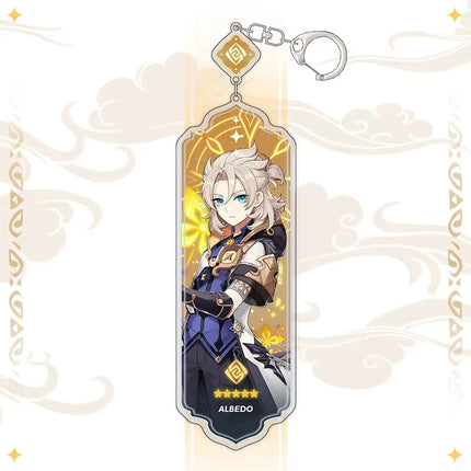 Anime Keychain Linnea Flins Durin Mualani Furina Arlecchin Key Chain Accessories Genshin Impact Cute Bag Pendant Key Ring Gift